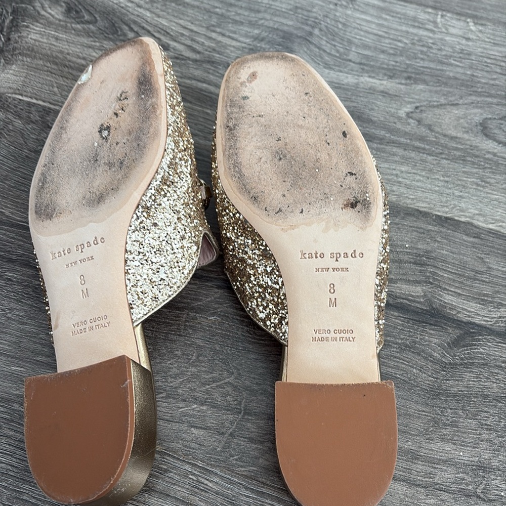 kate spade glendi mule loader size 8.5 glittery gold - showstopper - Picture 3 of 5